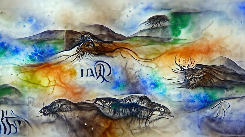 Detailed Painting with Watercolor and Sumi Ink