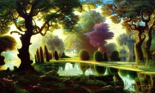 Renaissance Garden Landscape in Baroque Style