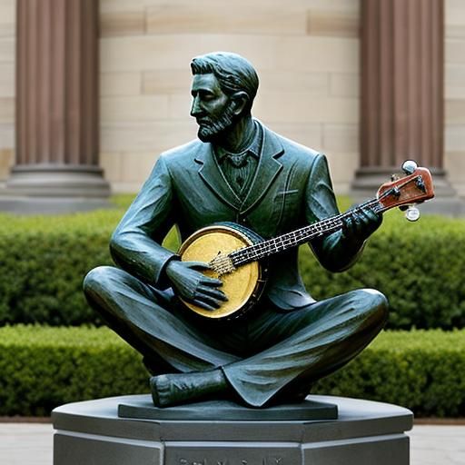 Banjo Player Statue