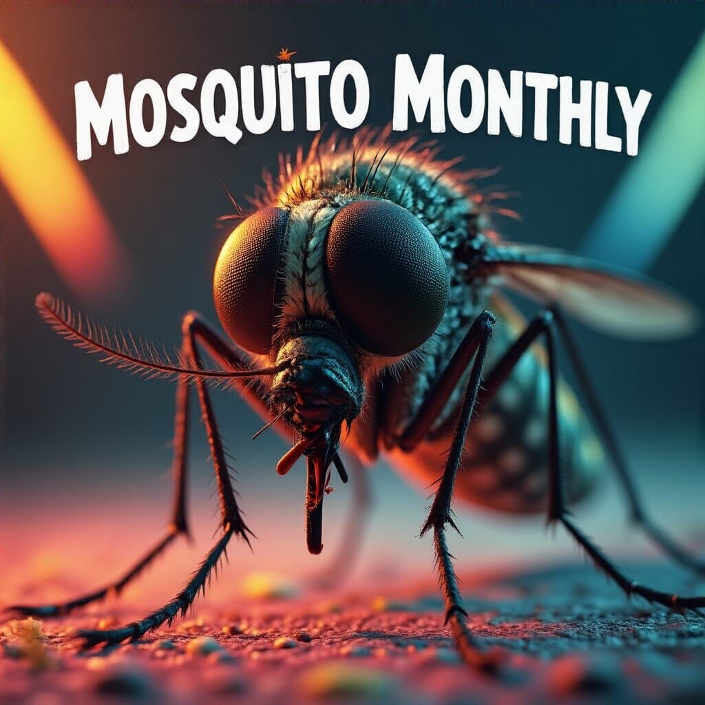 Mosquito Monthly: Hyperrealistic Close-Up in Mixed Media