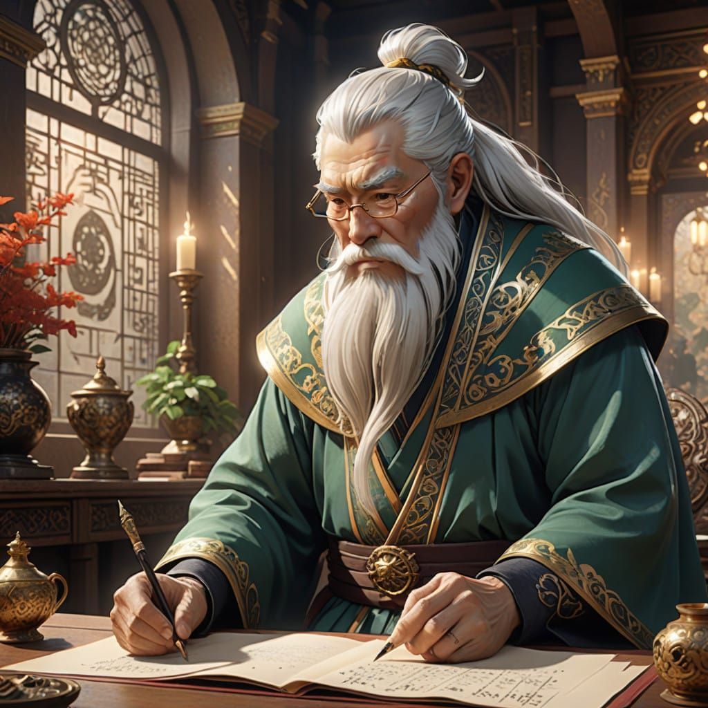 Mystical Sage Contemplates Atlantis