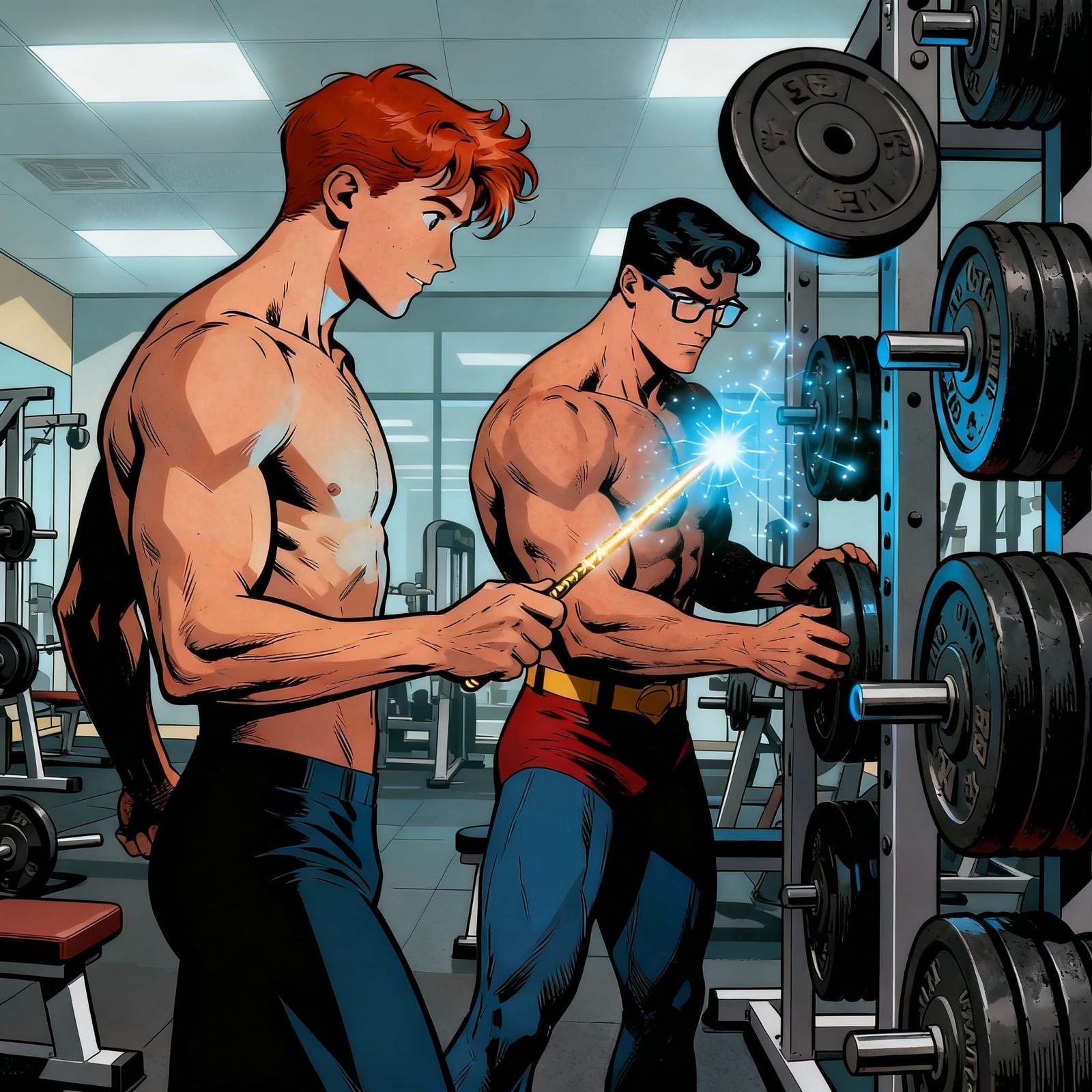 Jimmy Olsen and Clark Kent Re-rack Weights