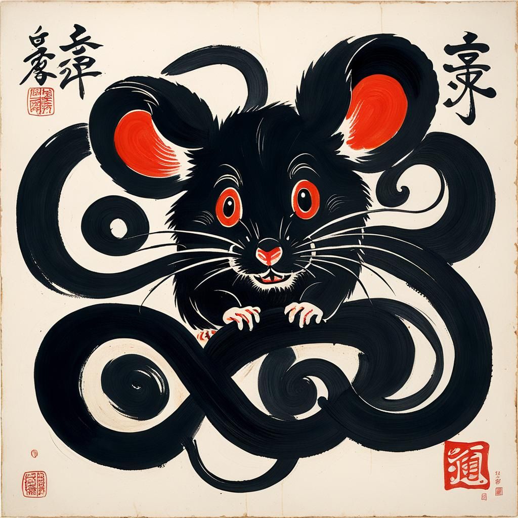 Mouse Calligraphy Inspired by Soutine and Onchi