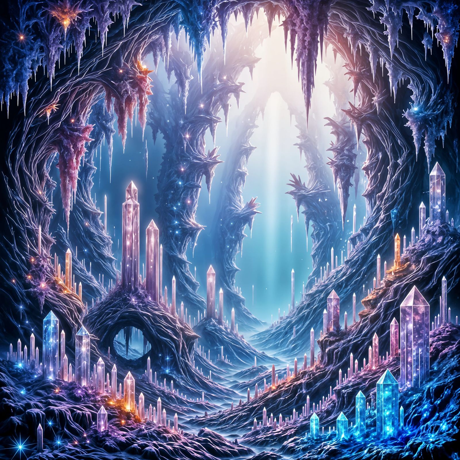 Natural Crystal Filled Geode Interior