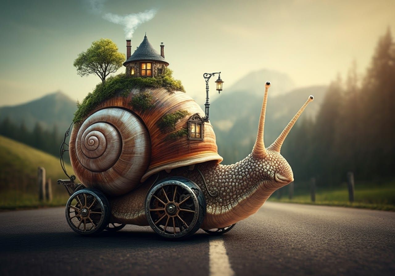 Snail Home with Wheels and Terrarium