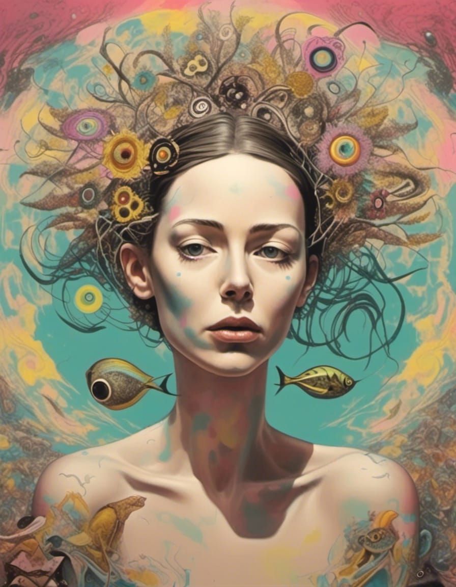 woman portrait with surreal background