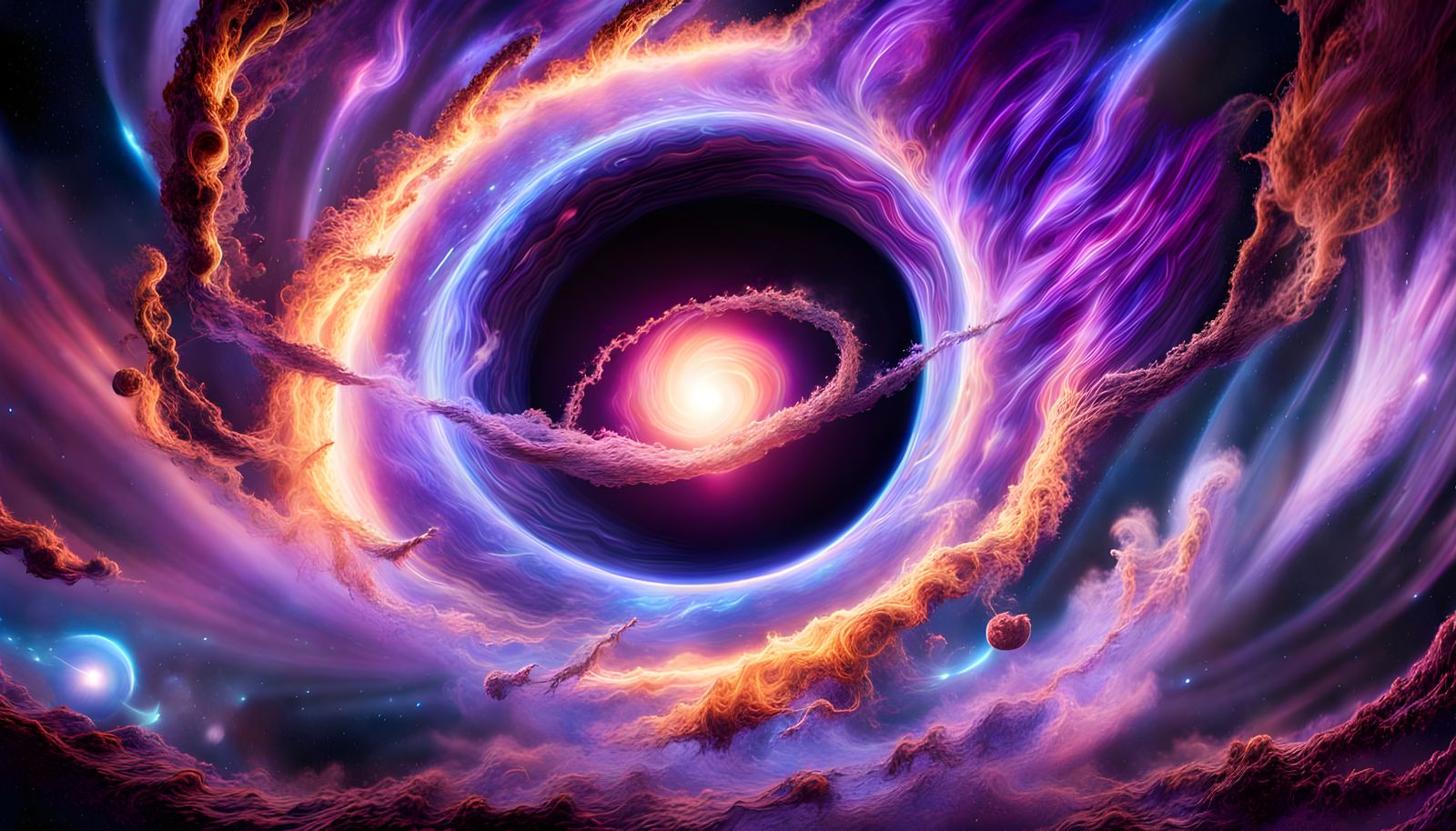 Cosmic Collision: Matter, Antimatter, Black Hole