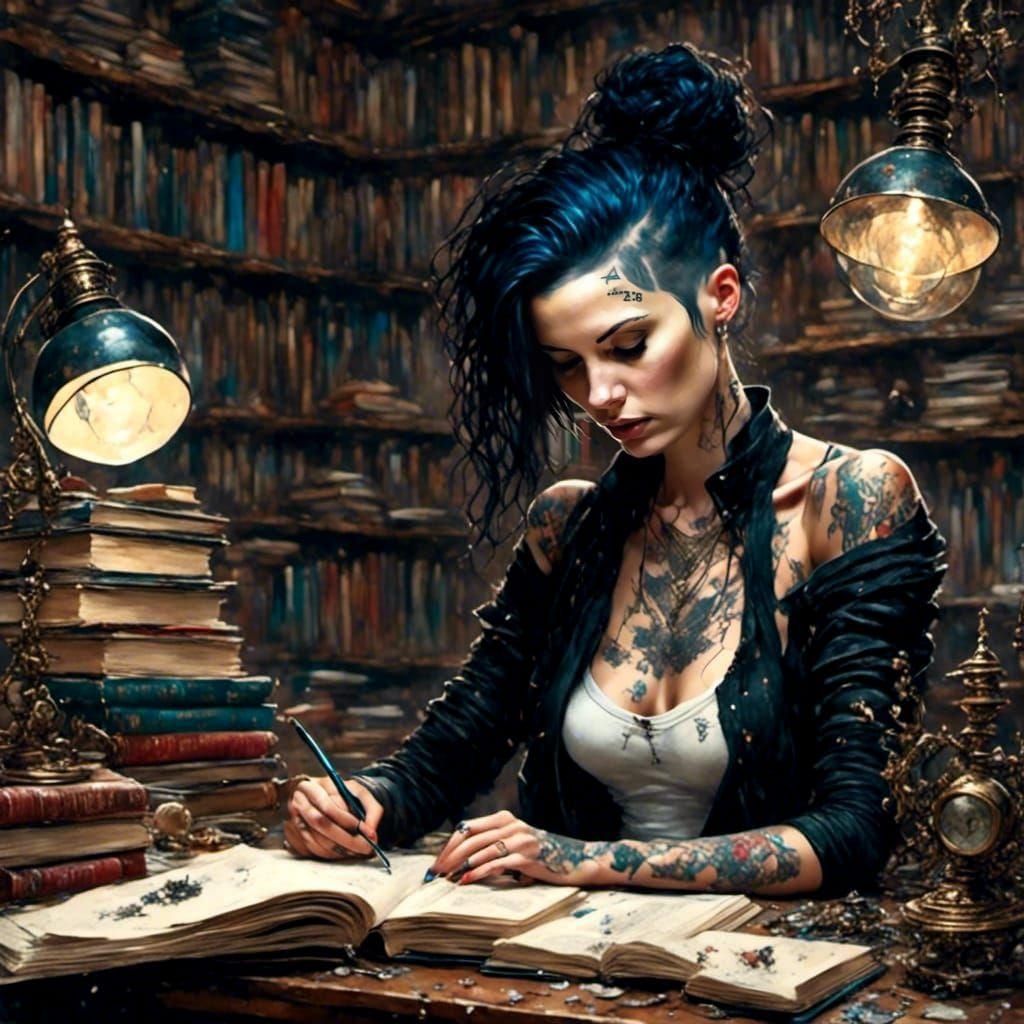 Lisbeth Salander working (Millenium series)