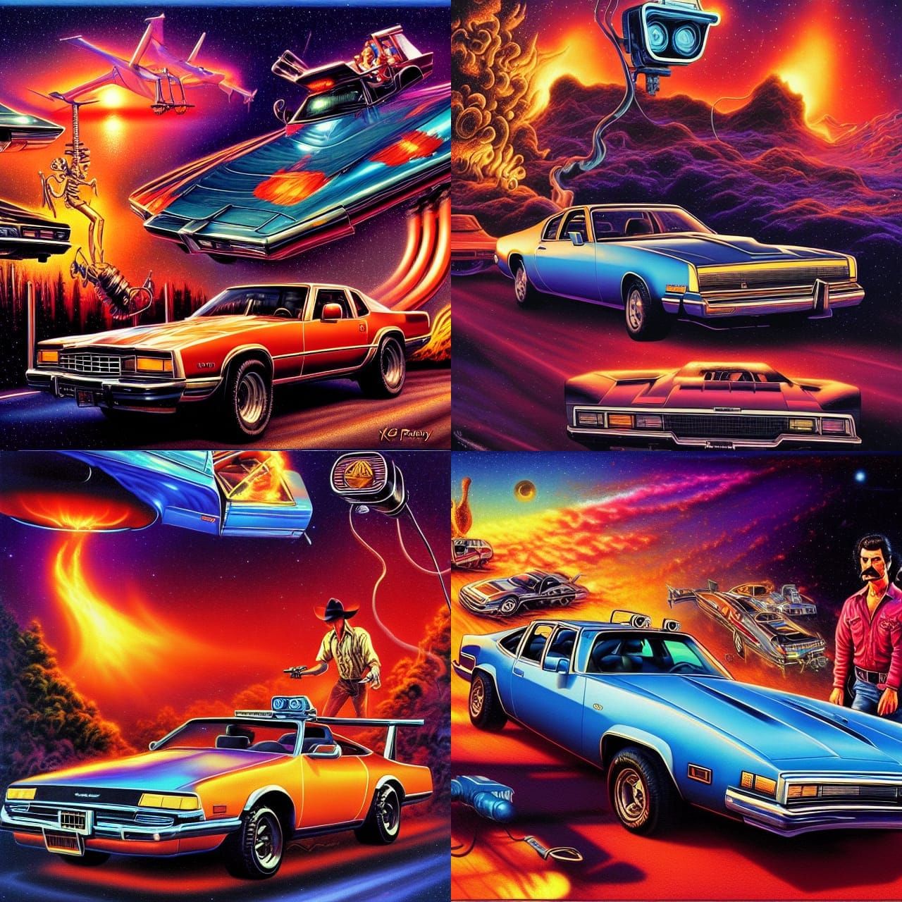 Smokey and the Bandit in Neo-Primitivism Style