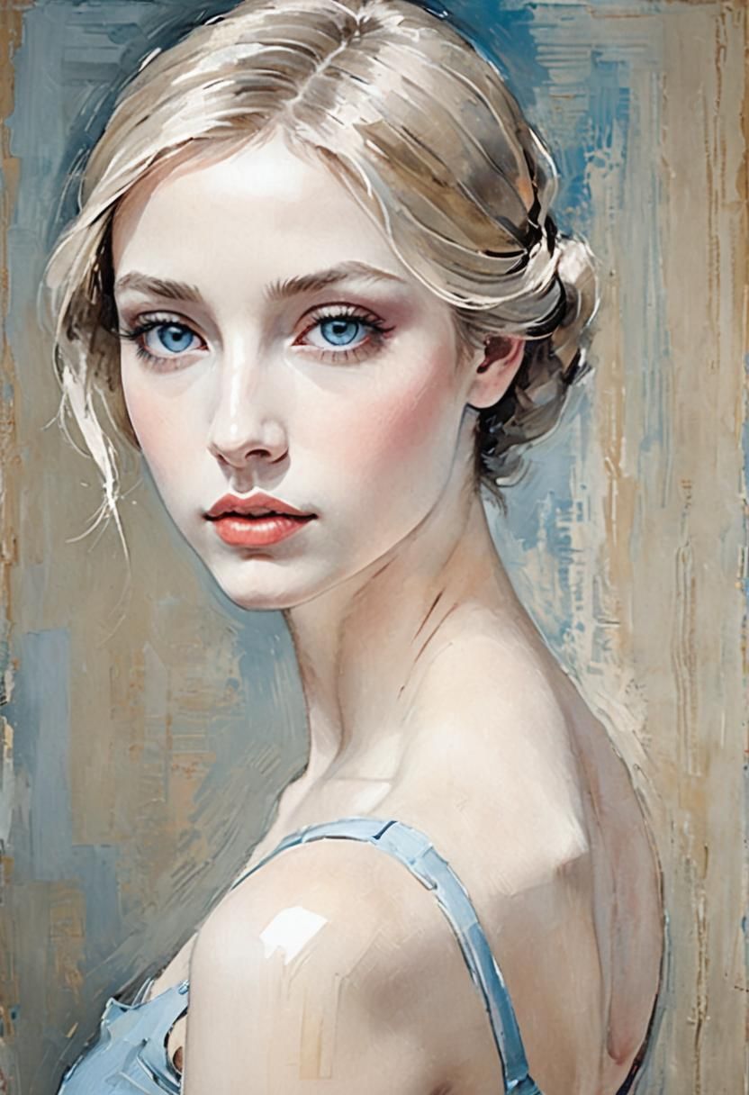 Elegant Woman in Impressionist Style