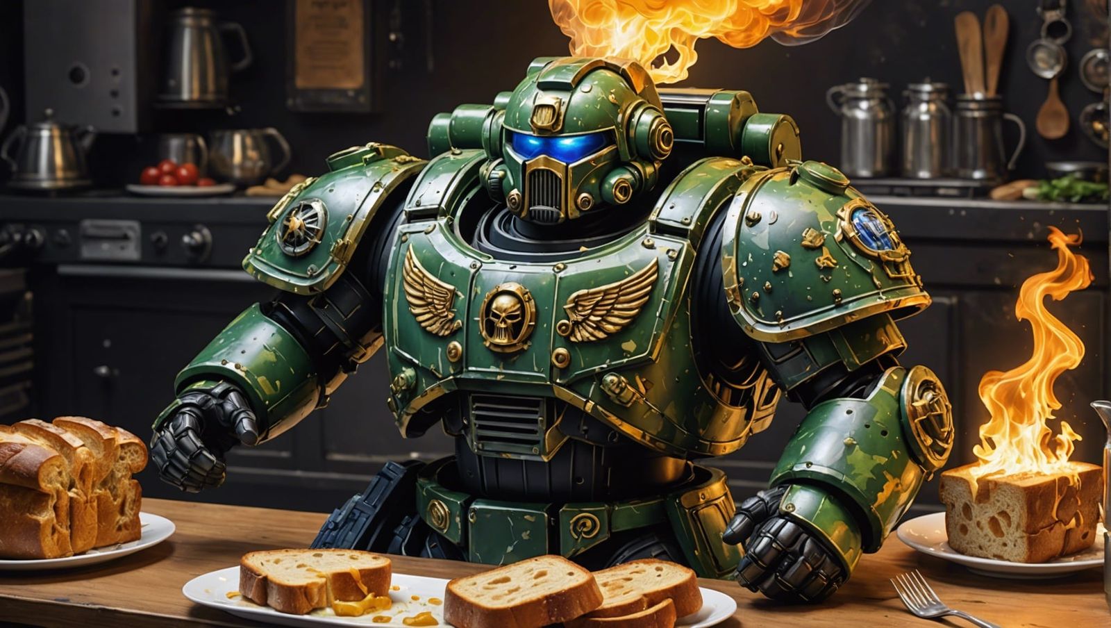 Anthropomorphic Space Marine Toaster in Camo