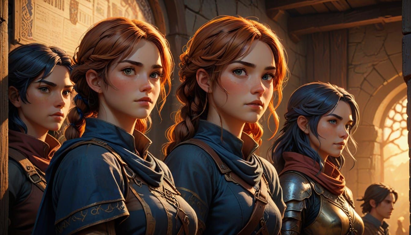 Medieval Fantasy Heroes Gathered in Vibrant Color