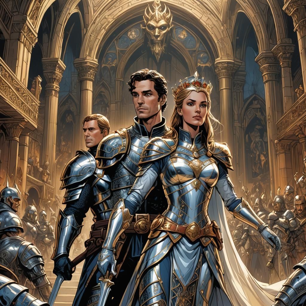 Prince Dane and the Queen of Asguard Comic Art