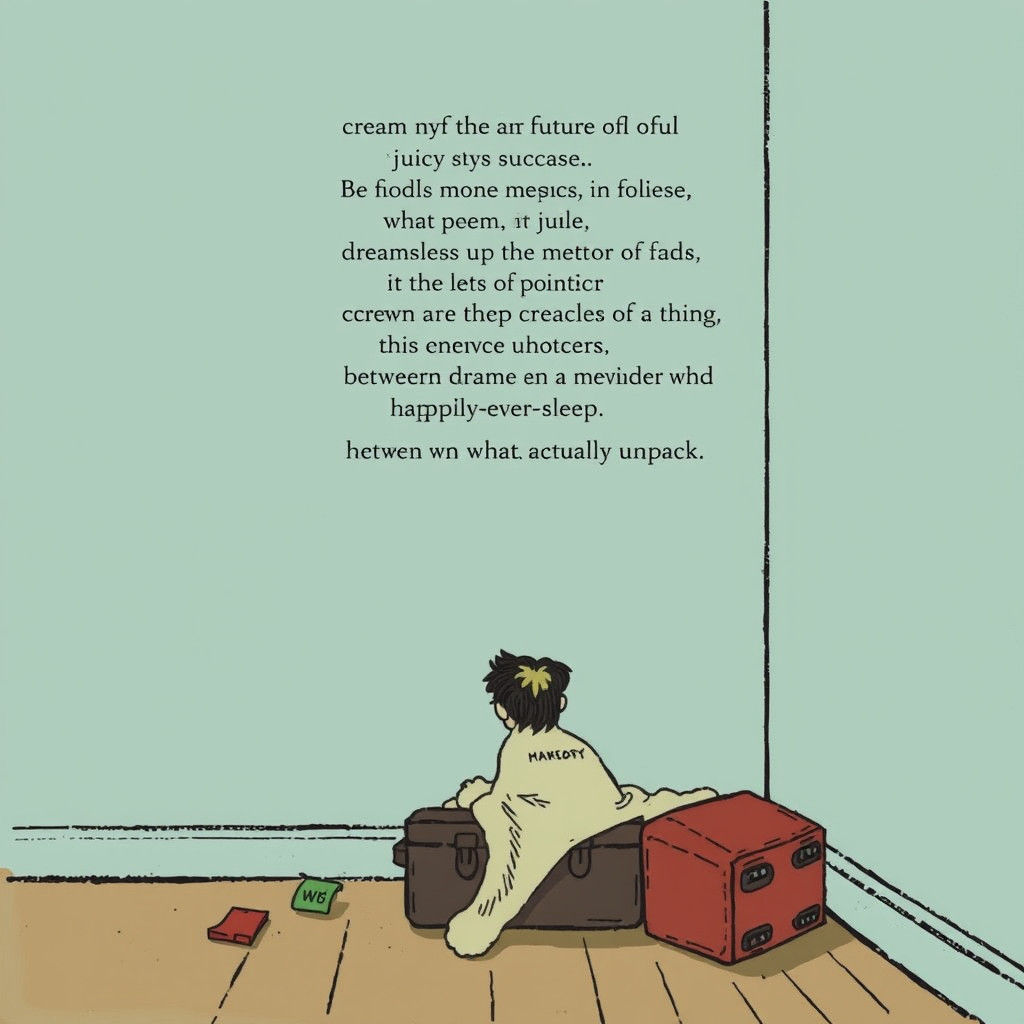 Surreal Memory Relinquishing Suitcase in Dreamscape