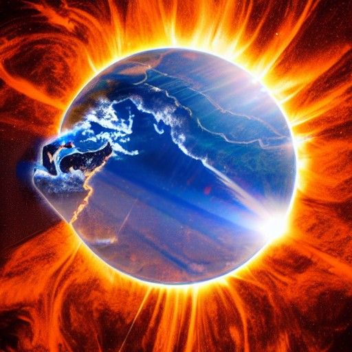 Earth from Space in a Surrealist Style