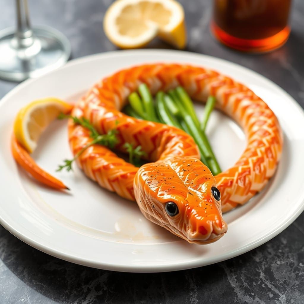 Salmon Serpent on a Plate