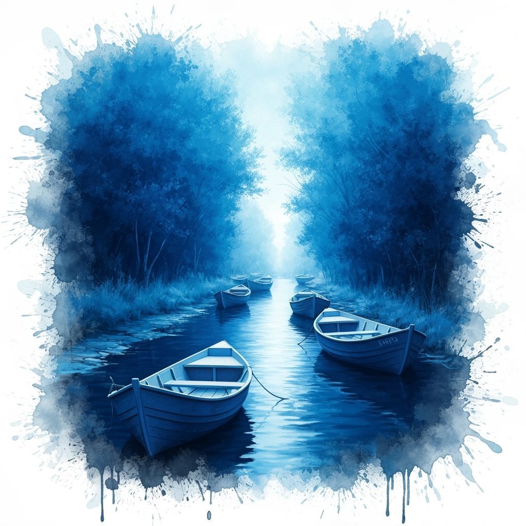 Riviera Stream: Expressive Watercolor Painting