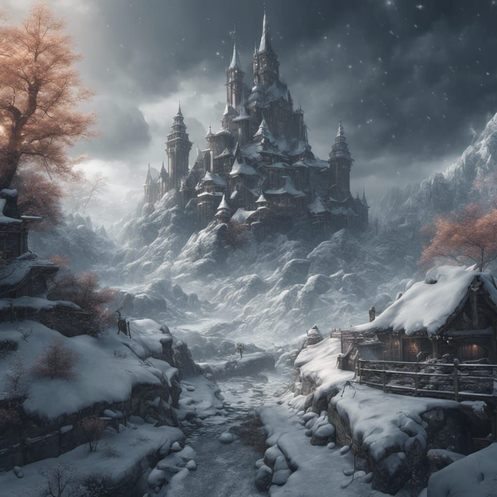 Detailed Matte Painting of a Snow Storm