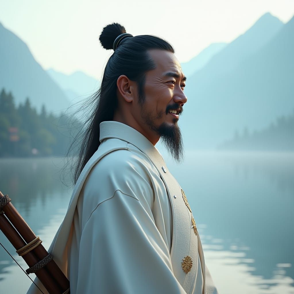 Japanese Archer Exudes Confidence on Serene Archery Range