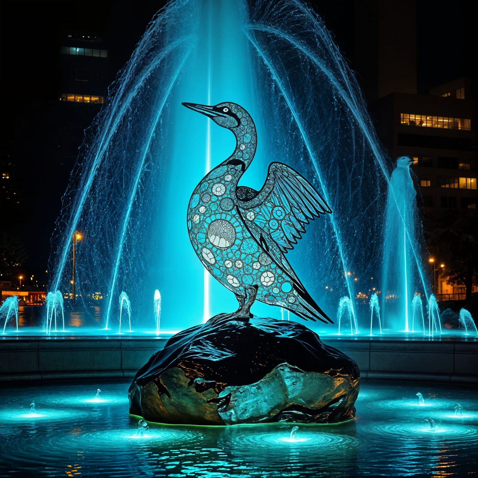 Luminous Loon Fountain Masterpiece