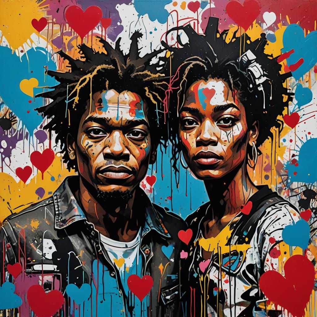 Hearts in Harmony: Vibrant Street Art