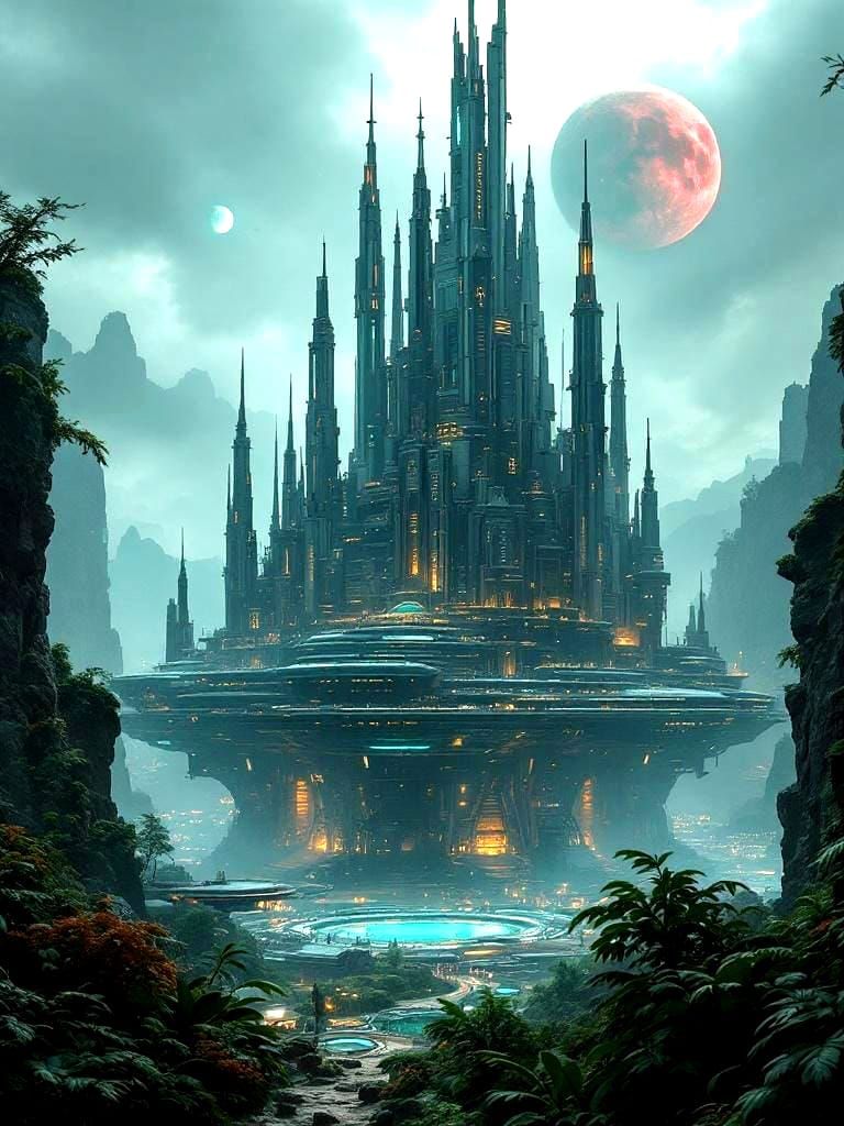 Futuristic Citadel on Alien World
