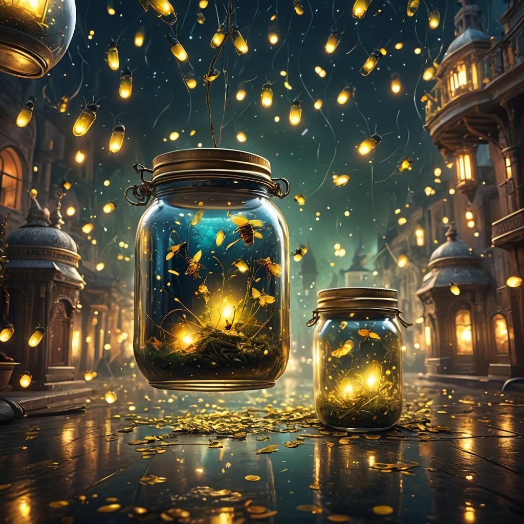Fireflies in Jar at Venetian Carnival