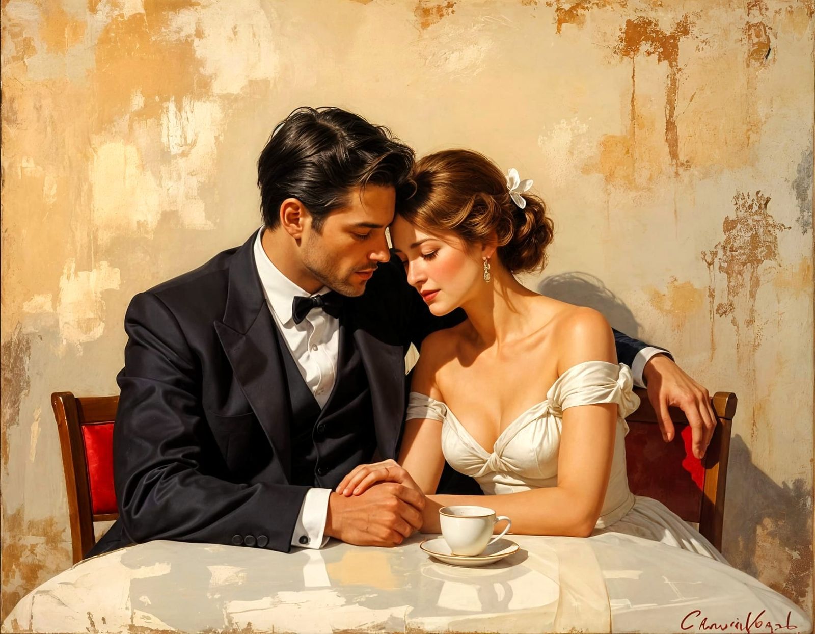 Couple in Love, Poetic Realism Style