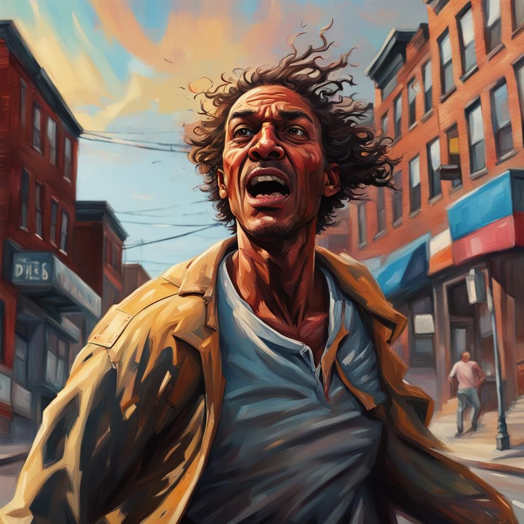 Hyperrealistic Street Runner in Splash Art Style