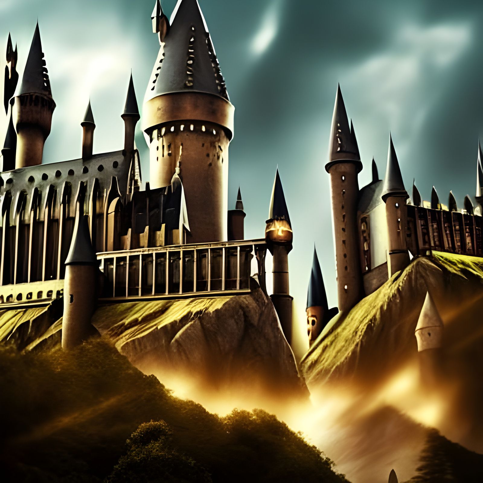 Epic Cinematic Hogwarts Digital Matte Painting