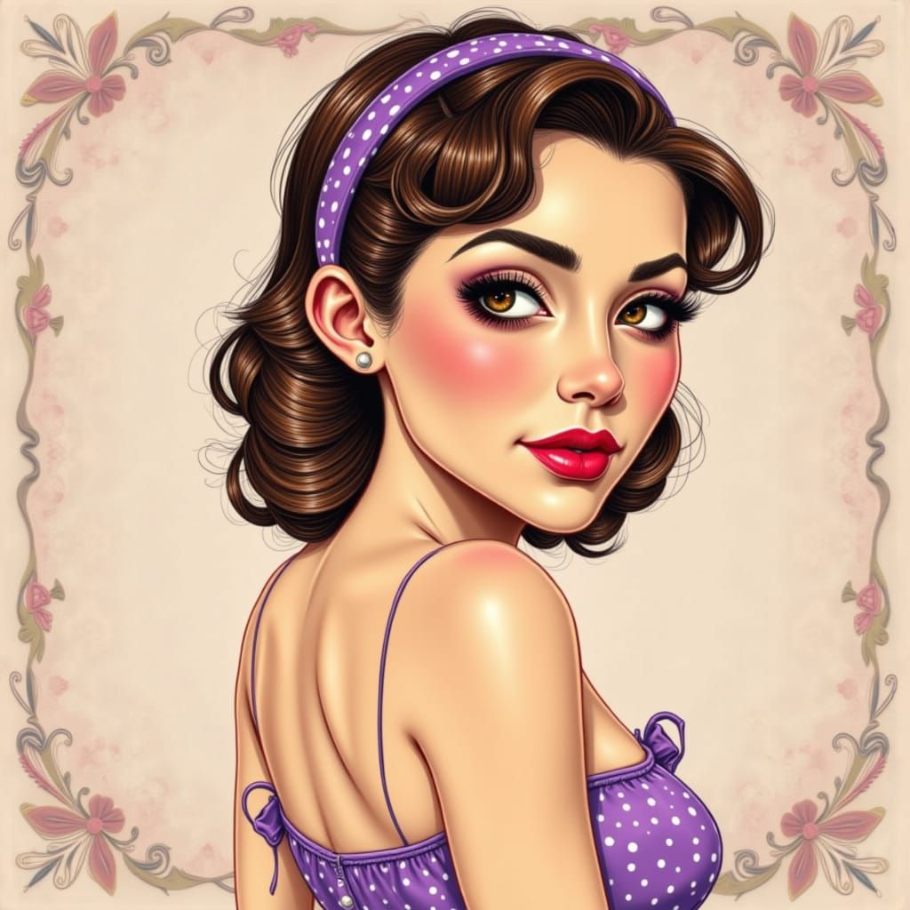 Pin-up perfection meets crayon couture. 💜
She’s got that “d...