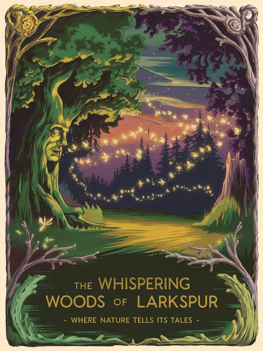 Vintage Poster of Whispering Woods at Twilight