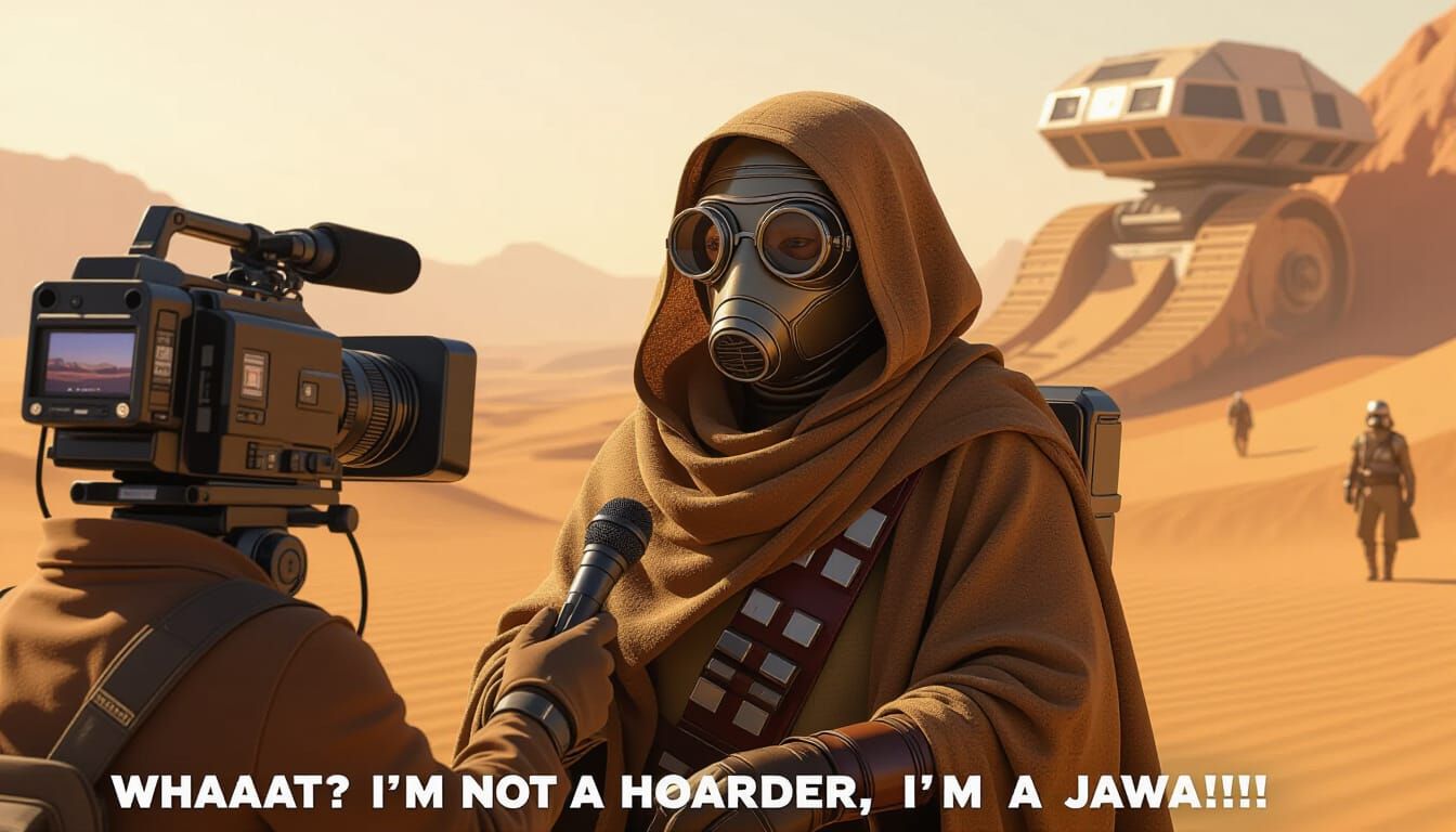 Jawa Interviewed by TV Crew on Tatooine