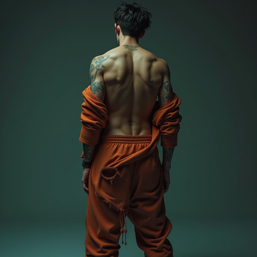 Slender Man in Distressed Fashion, Unreal Engine Matte Paint...