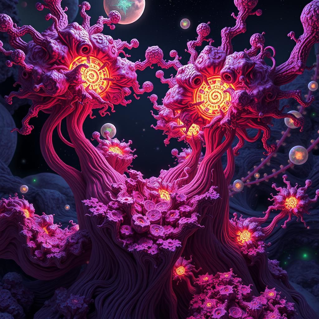 Chromatic Fractal Formations in Dystopian Style