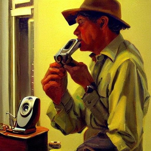 Telephone in Oil Painting Style