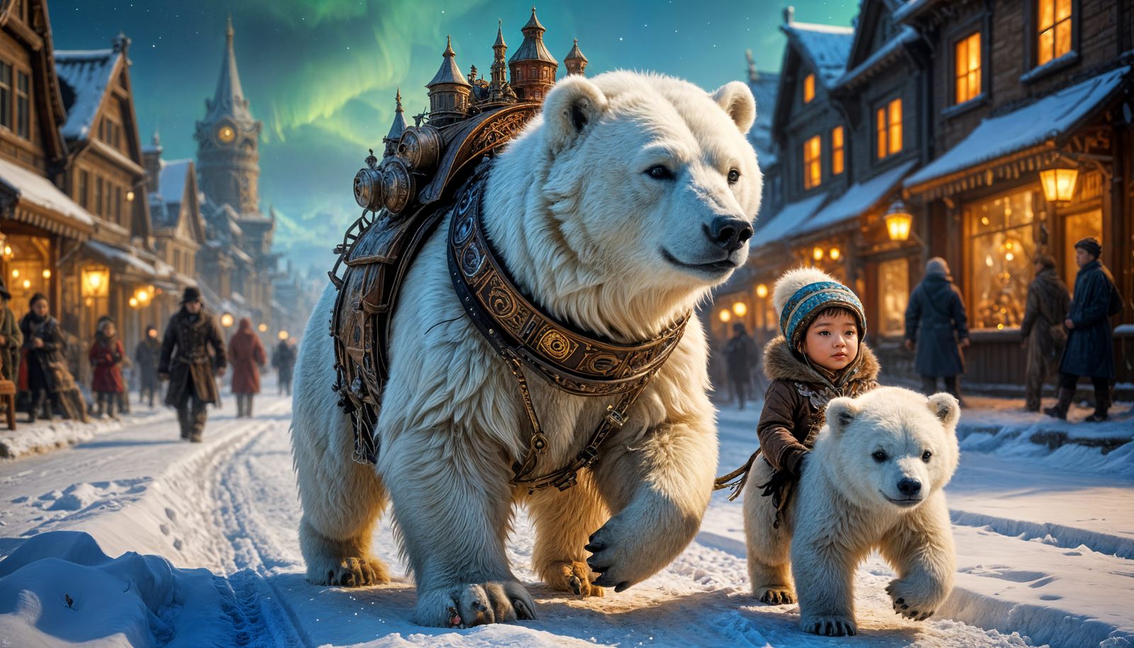 Breathtaking Steampunk Christmas Scene in Vintage Style