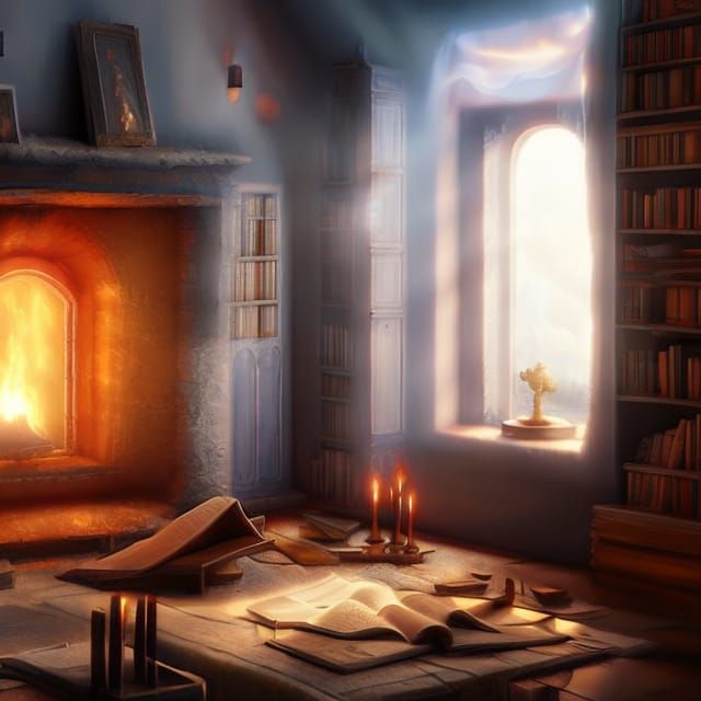 Angels and Paradise Seen Through Window