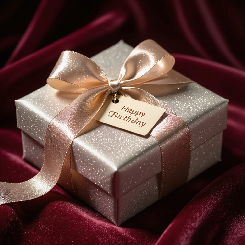 Luxurious Gift Box with Shimmering Ribbon