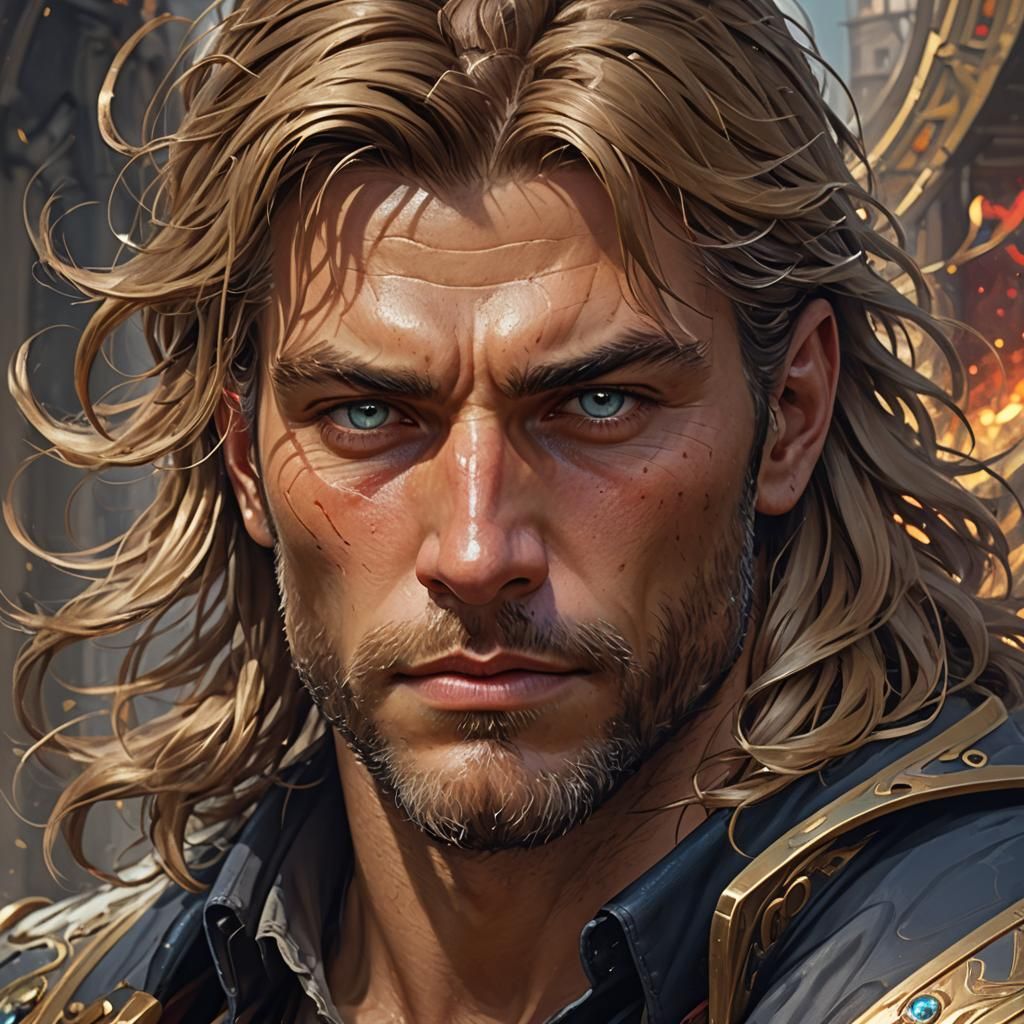 Epic Hero Portrait in Dynamic Lighting