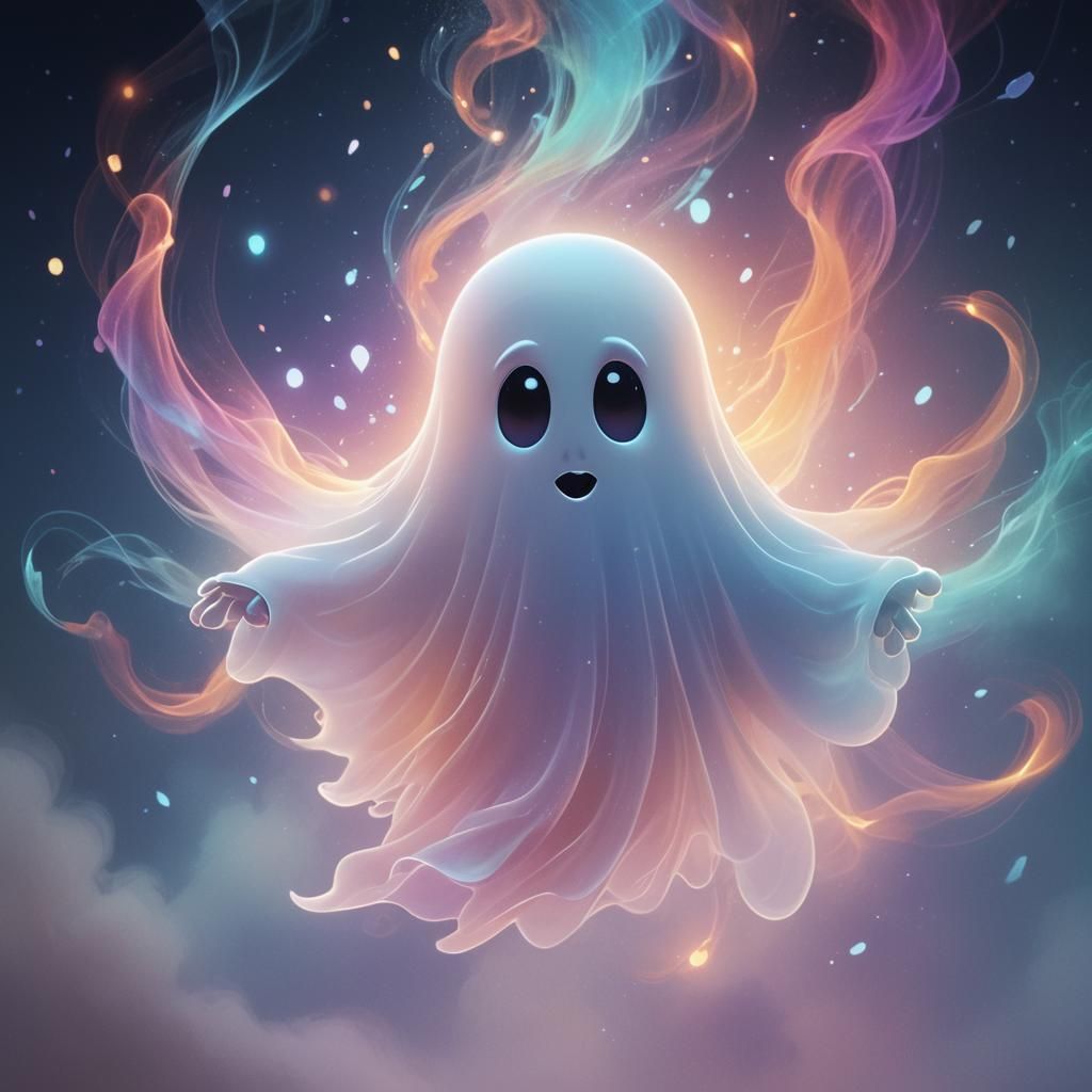 Cute Ghost in Ethereal 3D Digital Art