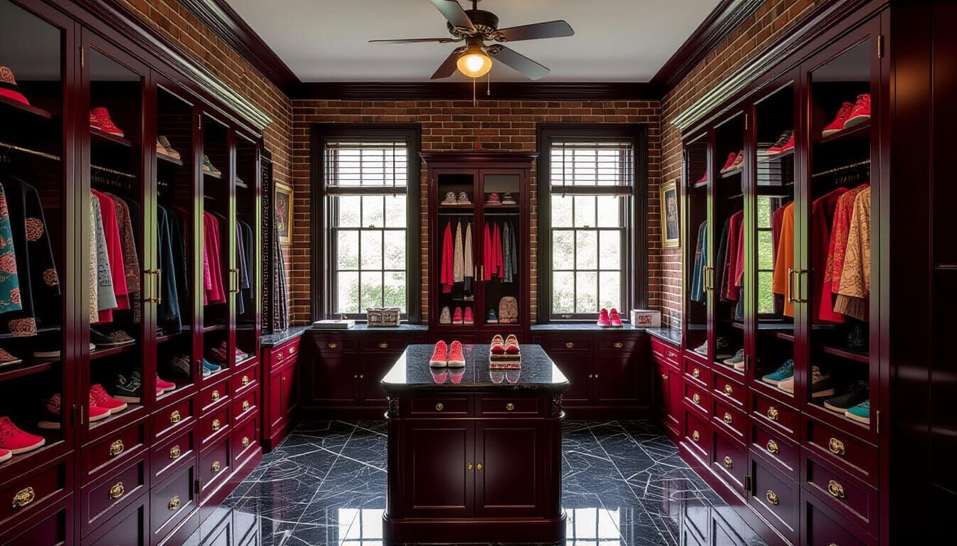 Victorian Walk-In Closet with Gothic Romanticism Style