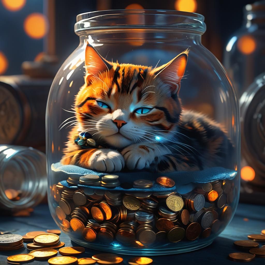 Cat in Glass Bottle Concept Art