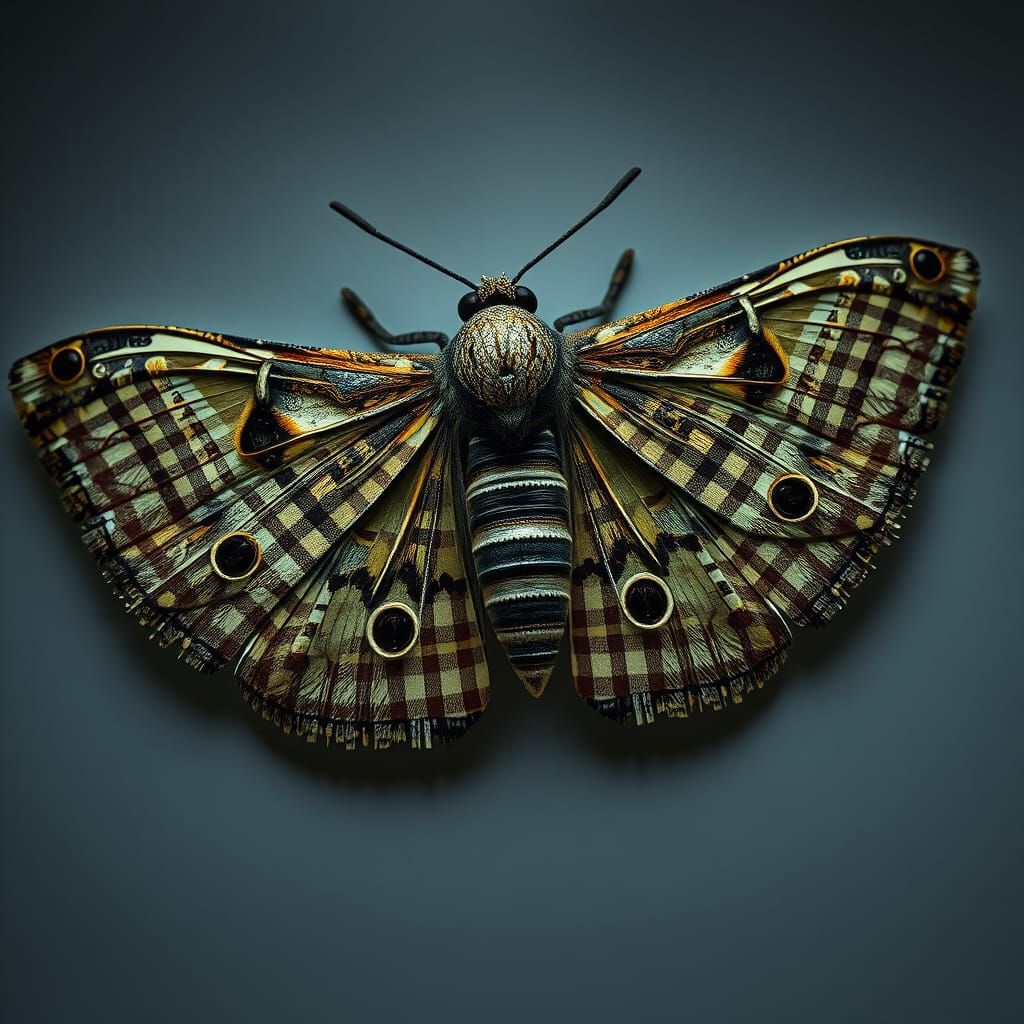 Gingham Moth in Enigmatic Fine Art Style