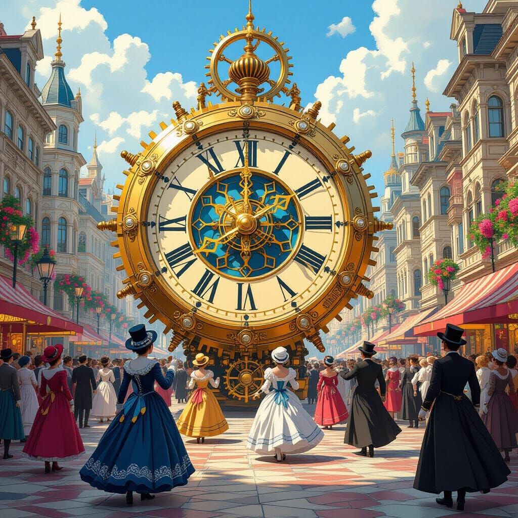 Victorian Clockwork Festival in a Whimsical City