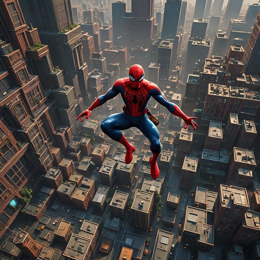 Spider-Man in DC Multiverse: Detailed Matte Painting