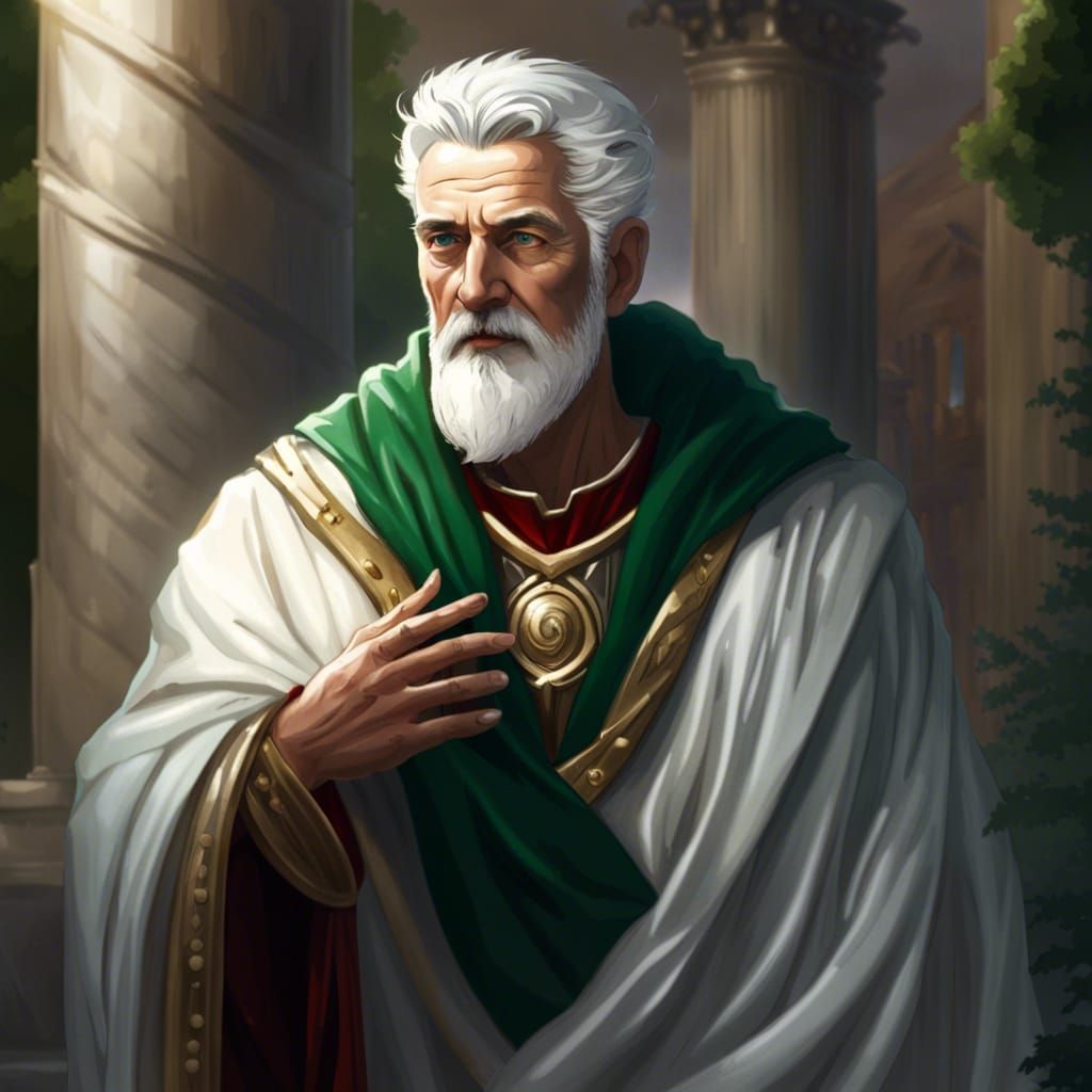 Elegant Roman Senator with Emerald Eyes in Dreamland