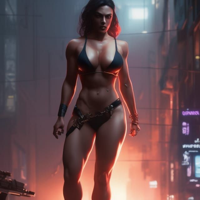 Cyberpunk Woman Concept Art in 8k Resolution