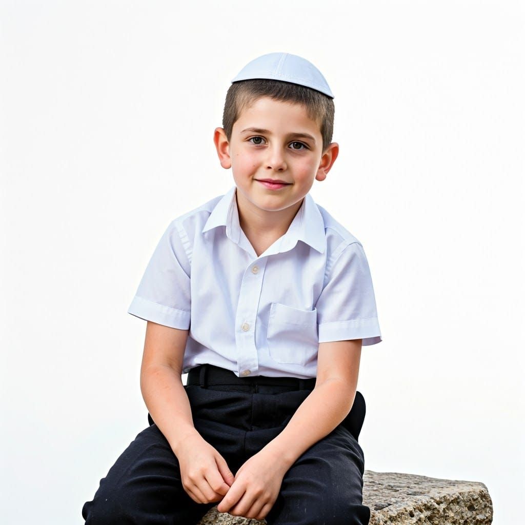 Chasidic Boy Portrait in Studio Lighting Style