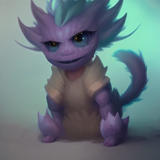 Fluffy Lavender Monster in Hyperdetailed Digital Art